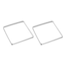 2pcs Perforated Cake Ring 7.09" Stainless Steel Square Tartlet Ring
