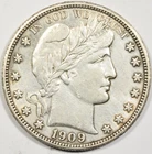 1909 BARBER HALF DOLLAR ~ BRIGHT CHOICE AU/BU ABOUT UNCIRCULATED SLIDER UNC! #2