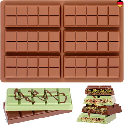 AVANA Schokoladenform aus Silikon für 6 Tafeln Schokolade selber machen 