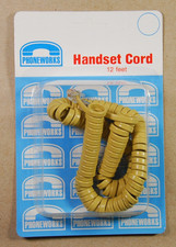PhoneWorks 4684XX 12 ft Telephone Handset Coil Cord Phone Cable RJ-22 Beige