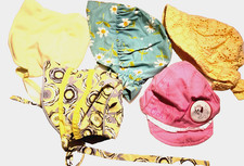 Lot of 5 Toddler Baby Girls Vintage Antique Sunhat's Bonnets Blue Daisy Yellow