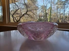 1960s MURANO Sommerso Art Glass Bowl  MCM Venetian Pink