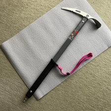 STUBAI Ice Axe 65cm Steel Gray Serrated Pick CE Certified w Covers #2012