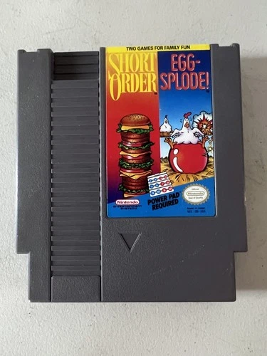 Short Order Egg-Splode! NES Video Game 2-in-1 Power Pad Family Fun