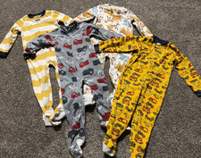 Boys 4T Carter's Fall Winter Warm Fleece Zip Footed Sleeper Pajamas Lot Bundle