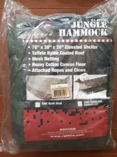 Rothco Jungle Hammock Elevated Shelter Olive Drab Nylon Roof Mesh Netting 2361