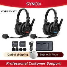 SYNCO XTALK XMAX2 Wireless Intercom Headset System 2 Person Dual Ear Communicati