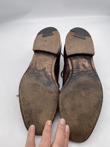 Scarpe Oxford da chiesa vintage e sacchetti antipolvere pelle marrone UK 6,5 F uomo Balmoral - Foto 9 di 15