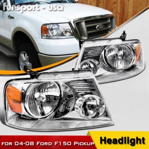 Purchase 2004-2008 FORD F150 EURO CORNER HEADLIGHTS CHROME HEAD LIGHTS PAIR LAMP SET In Rowland - Foto 2