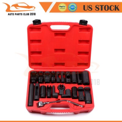 21pc Automotive Master Oxygen O2 Sensor & Special Sending Unit Socket Set