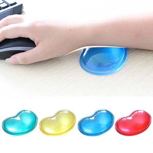Silicone Gel Poignet Repos Coeur Forme Transparent Ergonomique Tapis de Souris Comfo v - Photo 4/18