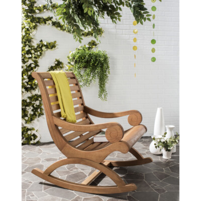 SAFAVIEH Outdoor Collection Sonora Rocking Chair Natural