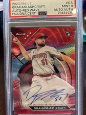 2023 Topps Finest Graham Ashcraft Red Wave Auto 2 /5 RC Rookie PSA 9 MINT
