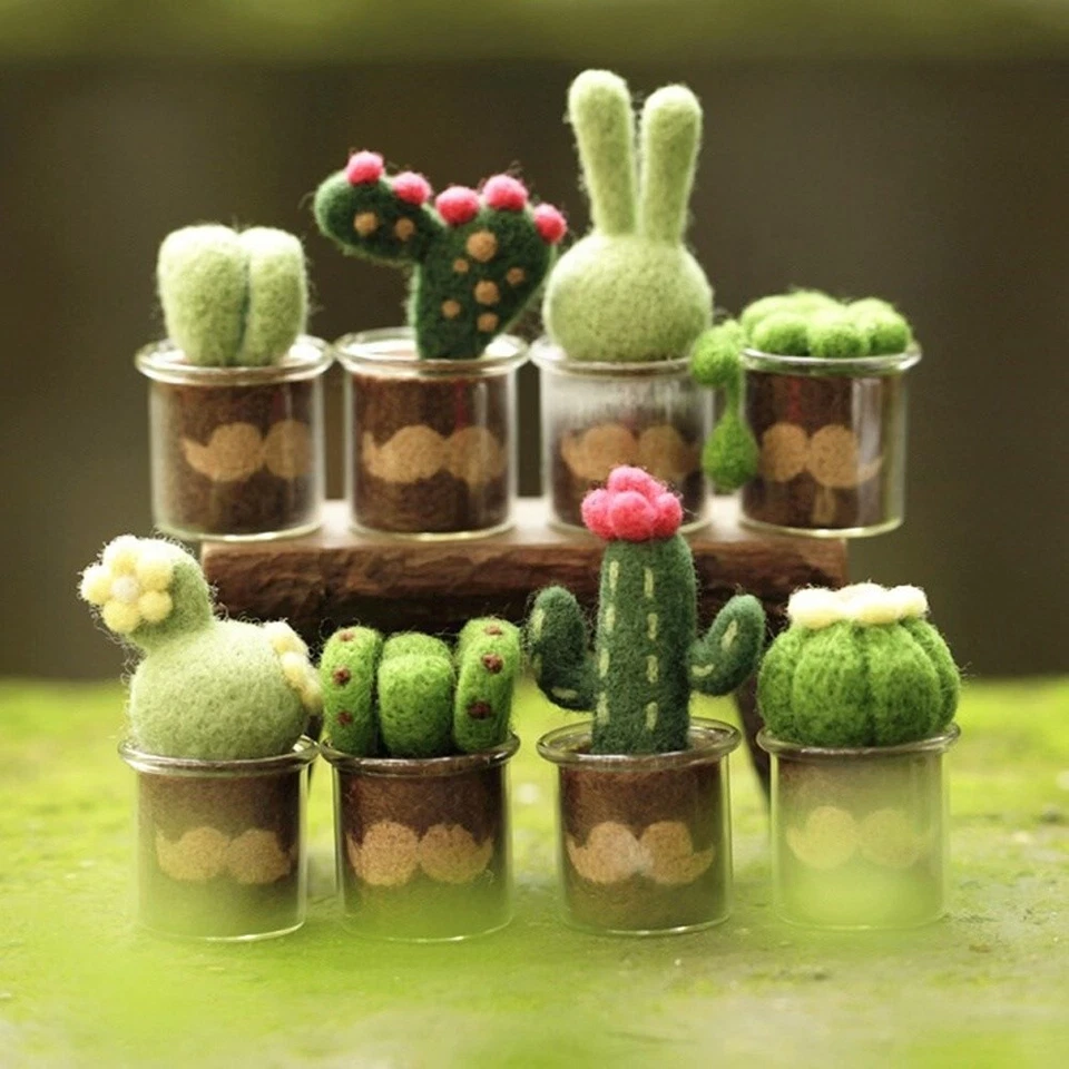 Needle Felting Starter Kit Succulent in Pot DIY Wool Needle Pad TutorialFull Set - Image 3 of 4
