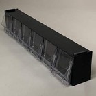 Deflecto Horizontal Tilt Bin Storage System 6 Bin 24" Long Black/Clear 20604Opu