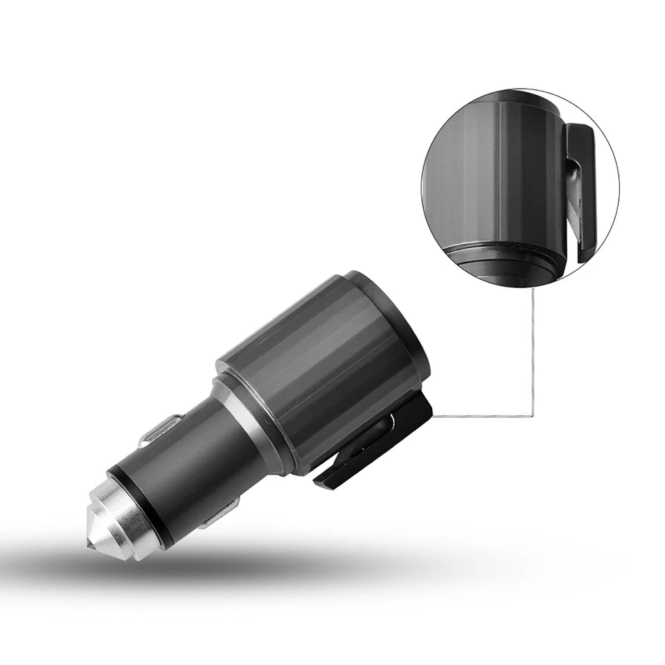 Cargador de Coche Carga Rápida USB A y Tipo C Adaptador de Encendedor Rápido iPhone Android Gris Foto 2 de 4