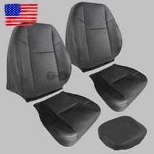 Black For 2007-2014 Cadillac Escalade Driver Passenger Bottom Top Seat Cover