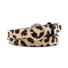 Faux Leather Leopard Buckle Belt Streetwear Accessory Animal Pattern Waistband