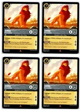 #189 Simba - Returned King - Rare Steel PLAYSET x4 2023 Lorcana First Chapter 4x