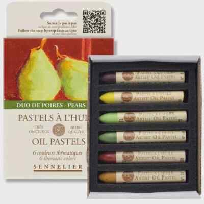 Sennelier 6 Assorted Artists Oil Pastel Box Set - THEME SET - PEARS DUO