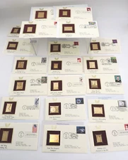 Lot (20) USPS First Day of Issue Collectable Gold Stamp Replicas 2000-2003