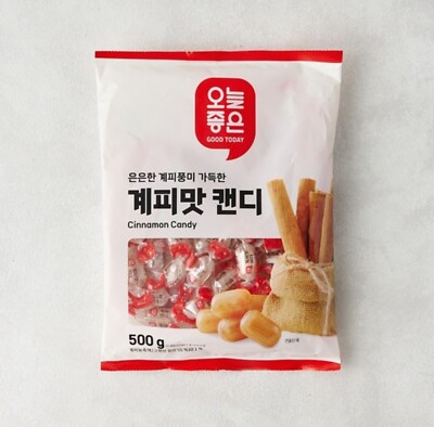 Korean LOTTE MART GOOD TODAY CINNAMON GAEPI Candy 500g 1, 2Pack Made in Korea
