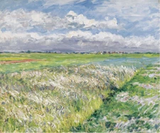 Oil gustave caillebotte The Plain of Gennevilliers, Etude in Yellow and Green