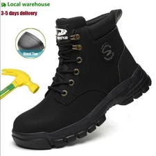 Mens Waterproof Work Boots Steel Toe Safety Shoes Indestructible Non Slip Boots