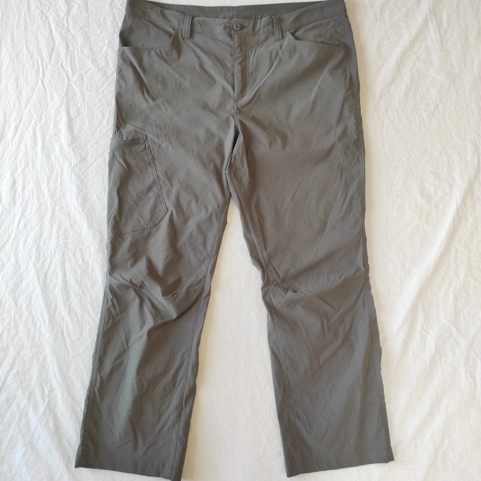 Eddie Bauer Travex 38x30 Nylon Gray Pants Outdoor Performance Zip Pocket Hike