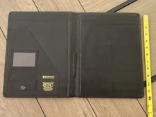 Vintage Bosca Saddler Black Leather Padfolio Portfolio w/HP Logo +FAST SHIPPING!