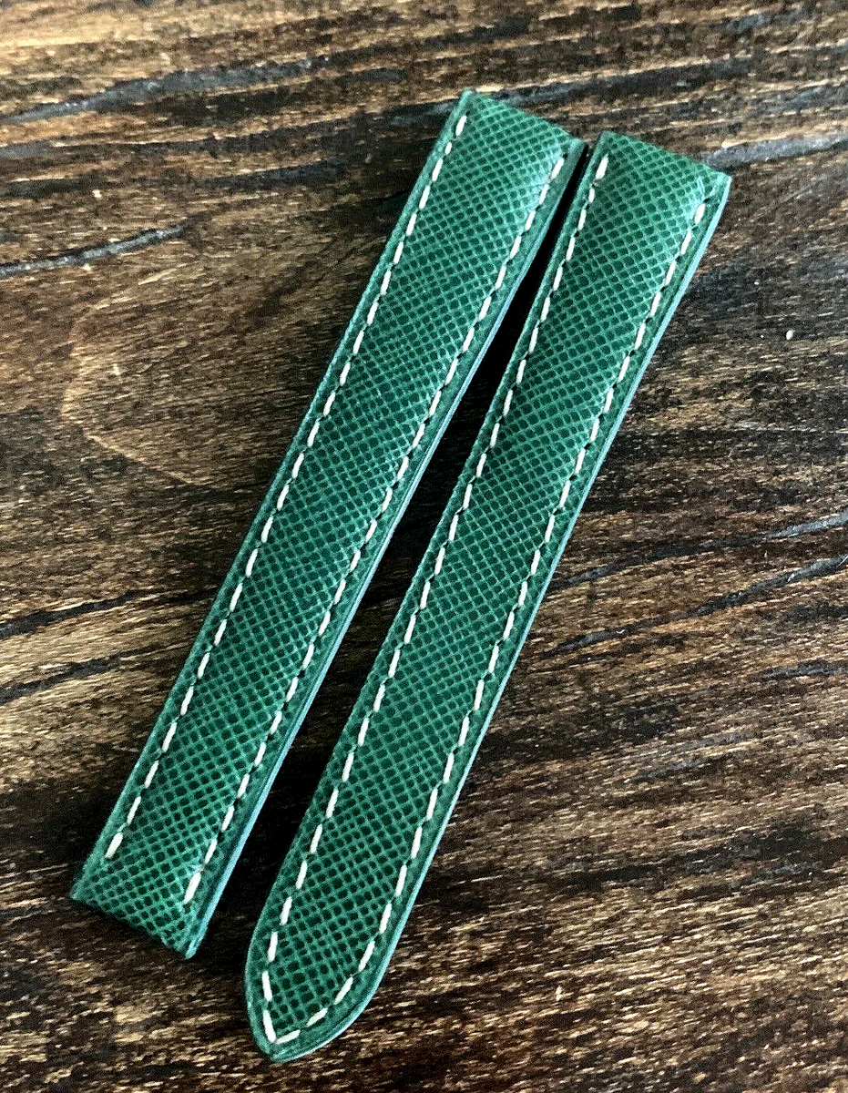 Cartier Watch Strap 6ANC8S35 Green Saffiano Leather 14/12 90/85