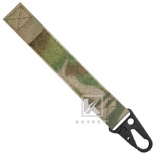 KRYDEX Tactical Hook Strap Clip Keychain Carabiner for MOLLE Belt/Vest MC Camo