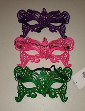 NEW LOT OF 3 MASQUERADE STYLE PLASTIC MASKS