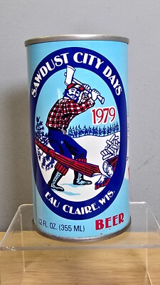#ad Vintage 1979 Sawdust City Days Beer Can Eau Claire Wisconsin WI Pull Tab 12oz $9.99