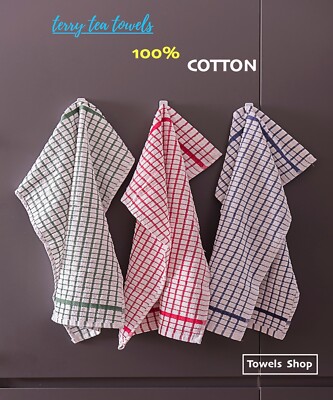 12er Pack Frottee 100% Baumwolle Geschirrtücher Set Küche Geschirrtücher Reinigung Trocknen