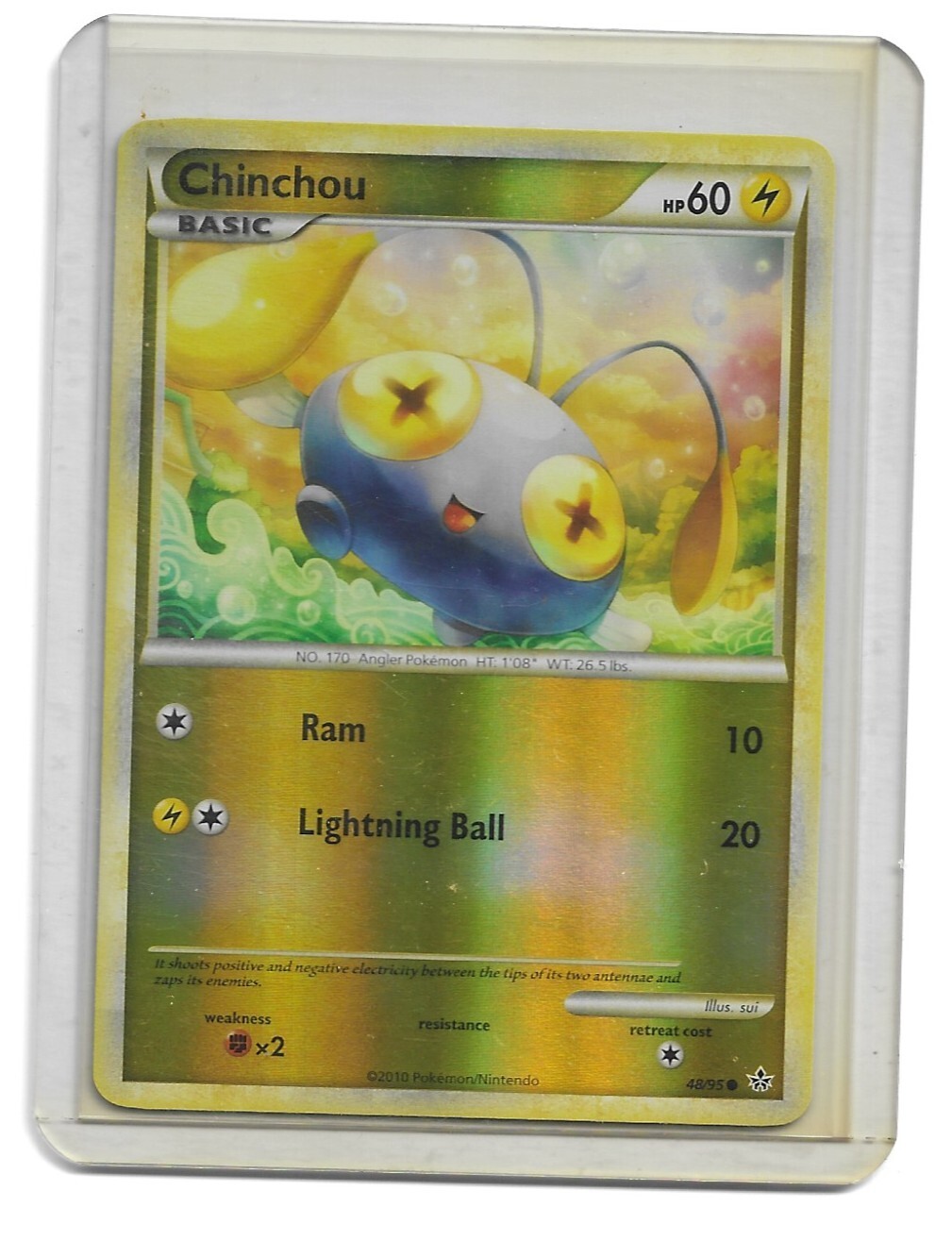 2010 Pokemon - HeartGold SoulSilver: Unleashed Chinchou #48/95 Reverse Foil
