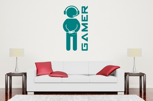 Computer Gamer – Gaming Kids Bedroom PC Xbox PS Wall Art Vinyl Decal Sticker - Picture 86 of 126
