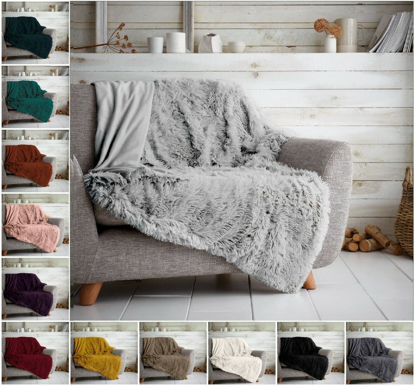 Hug u0026amp; Snug TEDDY FLEECE FAUX FUR Fluffy Sofa Thermal Large Bed Blankets  Throw Gc | eBay