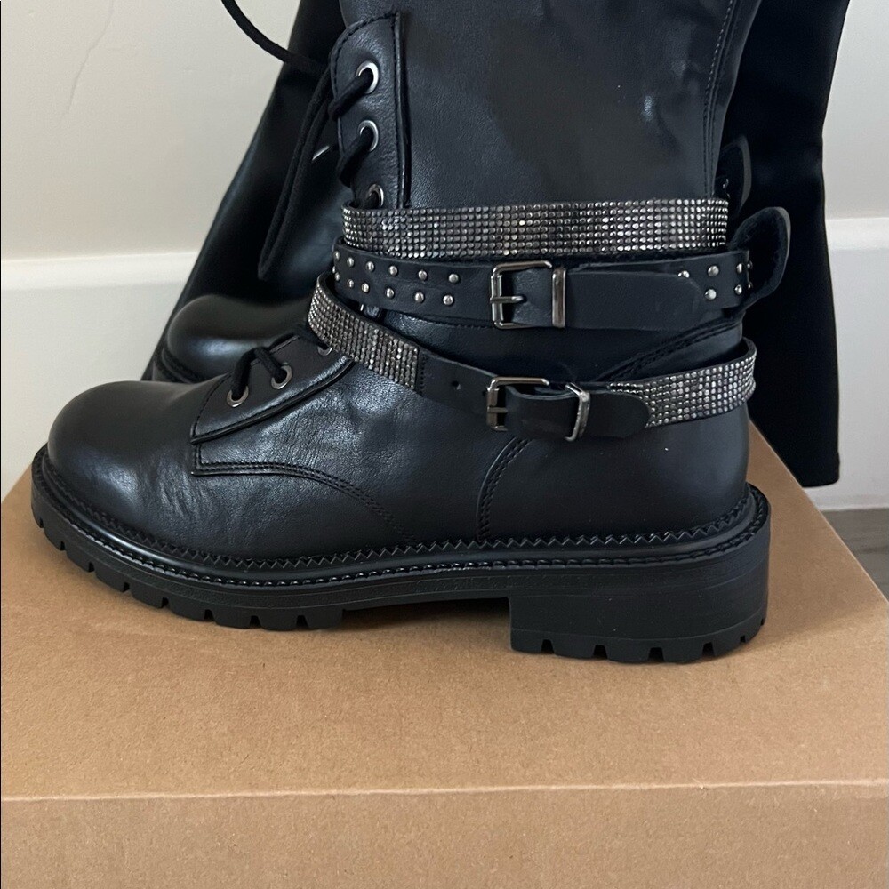 New in Box Steve Madden Over the knee Bronte boot with crystal buckles size 11 image 7