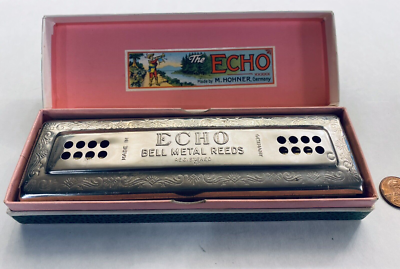 Vintage Harmonica M. Hohner Echo Harp 56/96 M 2 C/G Germany Near