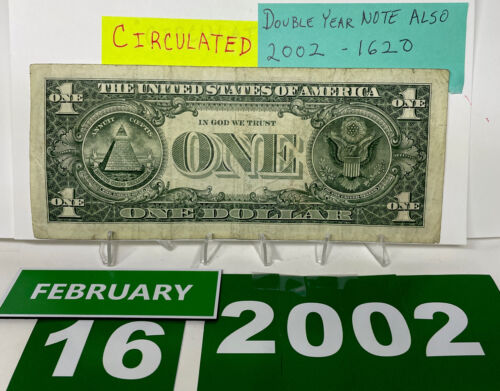 Birthday/Anniversary Dollar February 16 2002.Fancy Serial Number Circulated Note - Picture 3 of 8
