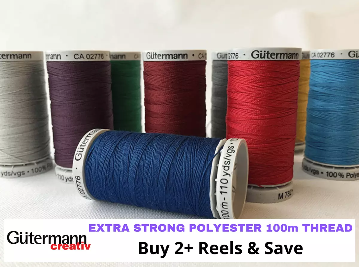 Gutermann Extra Strong Polyester Sewing, Embroidery Thread - 100m Spool