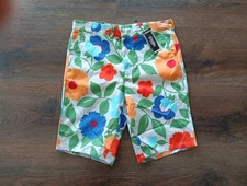 Vintage Gitman Bros Mens Multi  Flower  Shorts size 34 10" inseam New Old Stock 