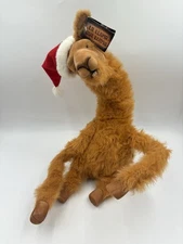 Vintage 1999 Telecom Llama Plush Stuffed Animal Toy 18” Tall W/Santa Hat RARE!