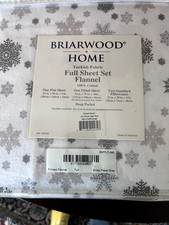 Briarwood Home FULL Size 4 Piece SnowFlake Sheet Set Flannel 100 Cotton