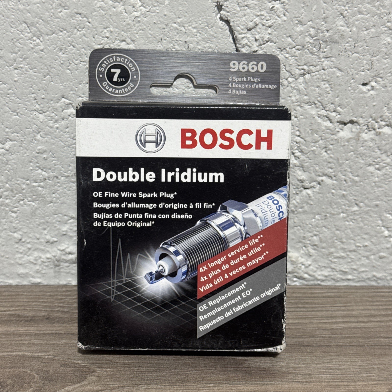 4 pc Bosch 9660 Double Iridium Spark Plugs for 924-1337 900-1337 7316 7243 cr