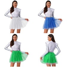 Womens Dress Adult Outfits Stage Performance Uniforms Metallic Color Blocked