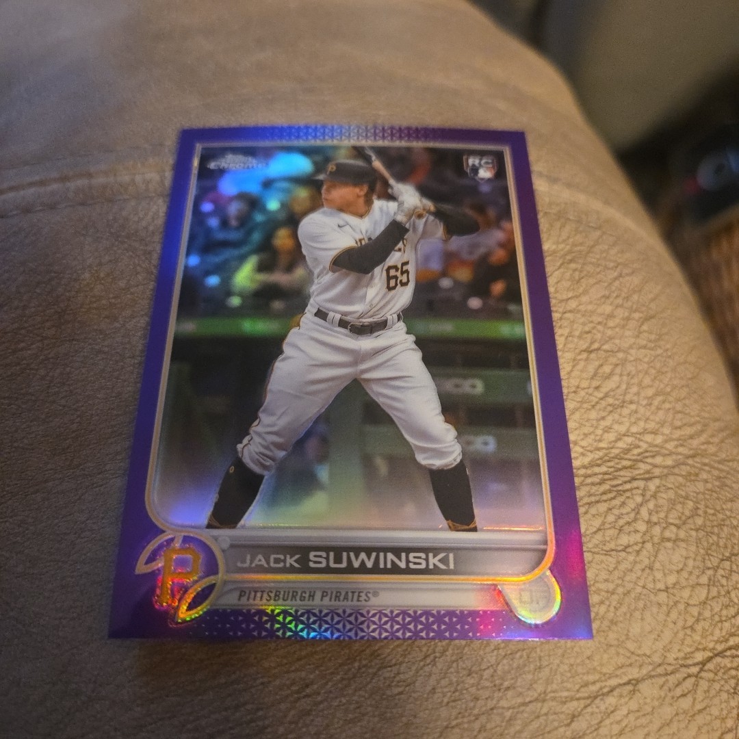 2022 Topps Chrome Update #USC180 Jack Suwinski Purple Refractor card