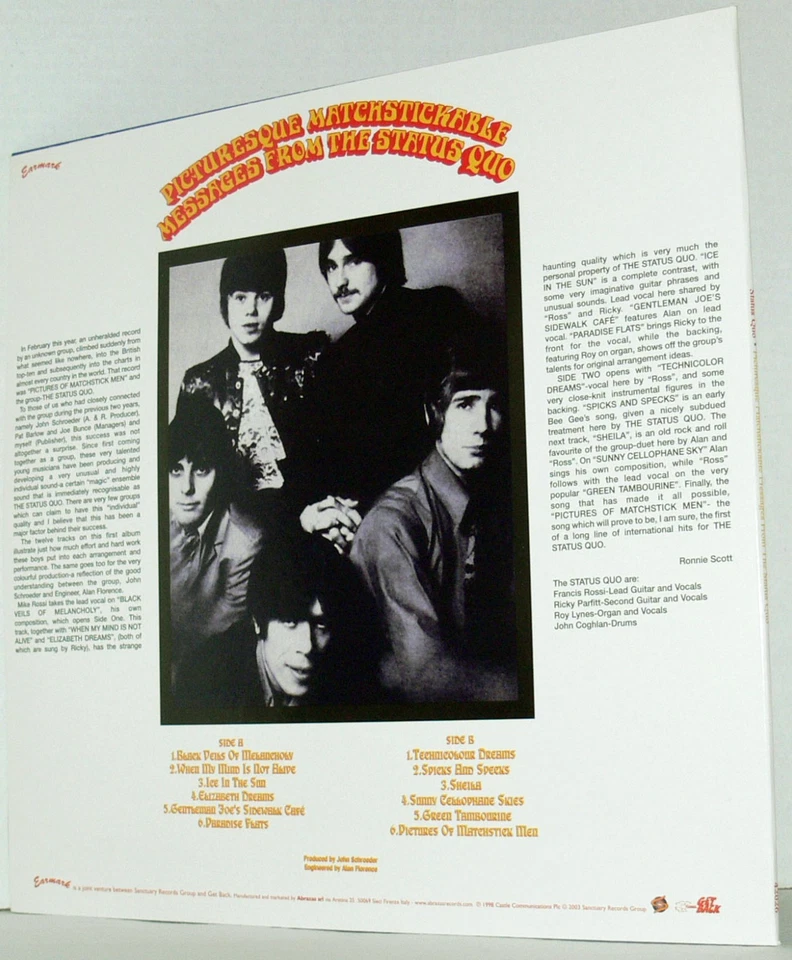 Status Quo PICTURESQUE MATCHSTICKABLE MESSAGES FROM THE STATUS QUO IMPORT Mono - Image 3 of 4