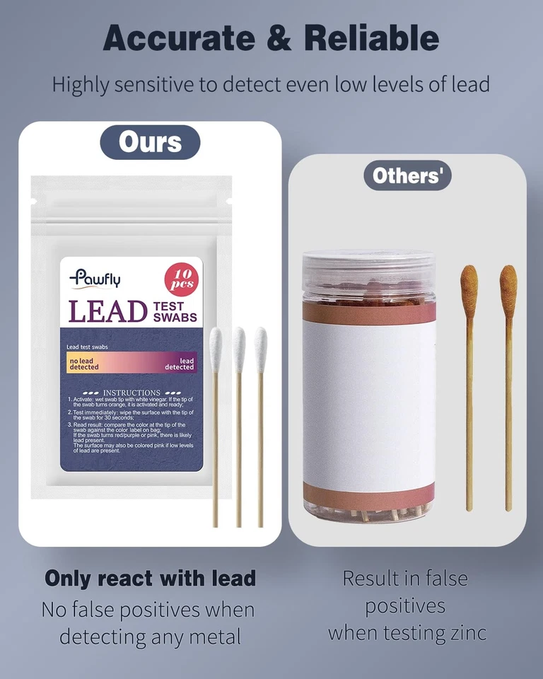 Pawfly 10x Schnelltest für Blei Teststäbchen Soforttest für Zuhause - Bild 2 von 4
